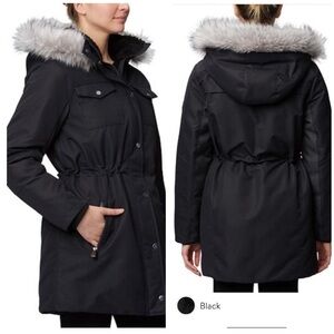 RAINFOREST Oxford nylon faux fur anorak black jacket /size M